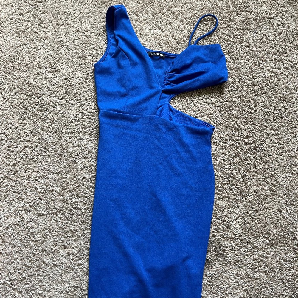 Blue Fashion Nova Cut-Out Dress